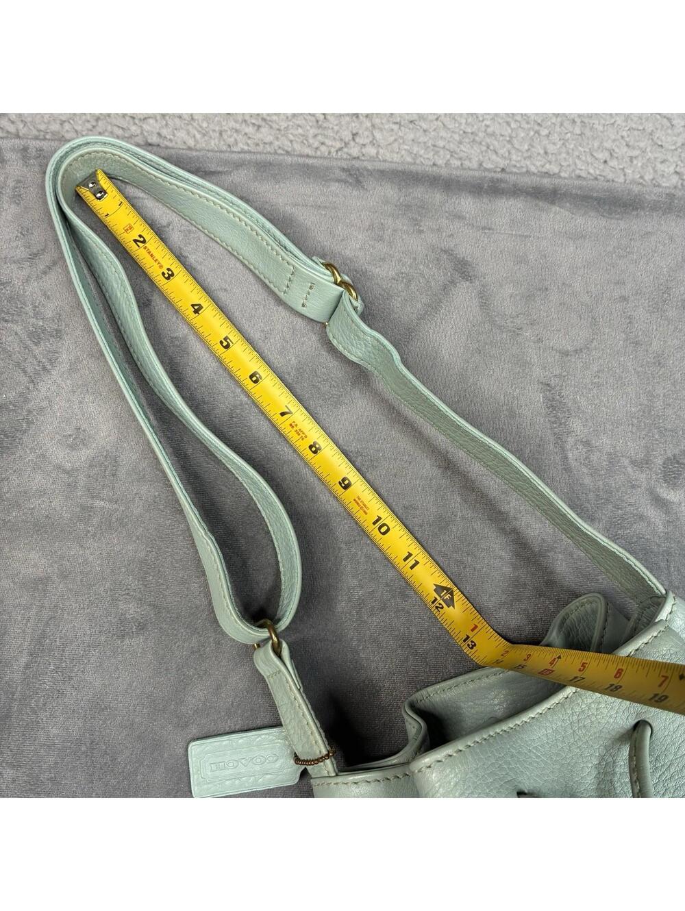 Vintage Coach Sonoma Drawstring Bucket Bag 4926 Mint Green Leather USA - Picture 7 of 15